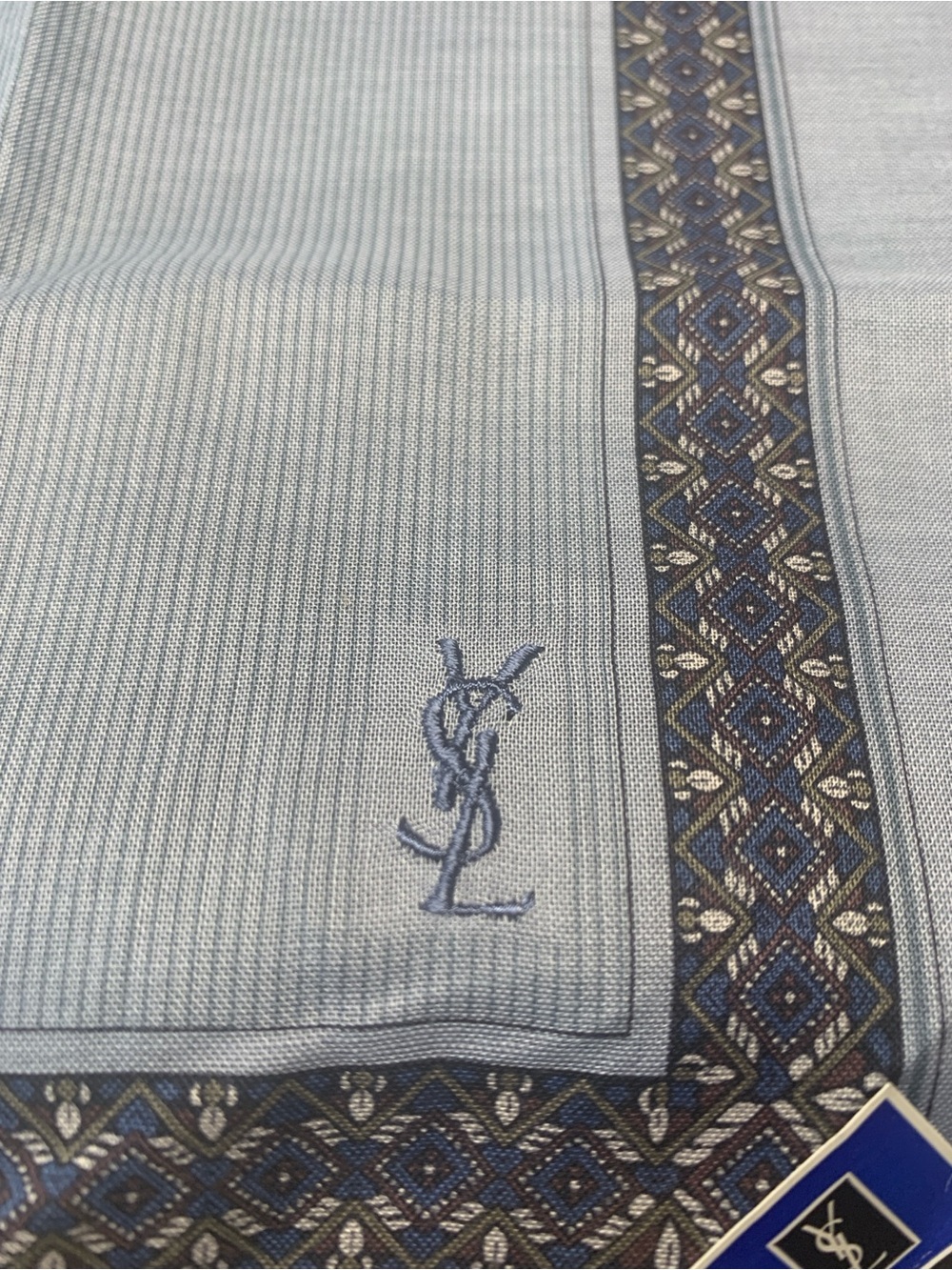 Yves Saint Laurent Handkerchief- Light Blue & Lavender - Picture 10 of 13